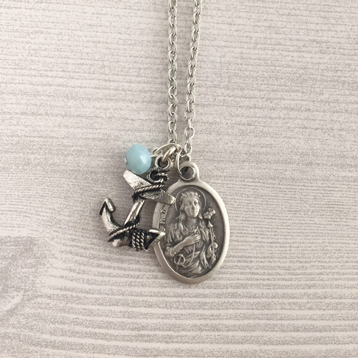 St. Philomena Necklace Anchor Confirmation Saint Necklace