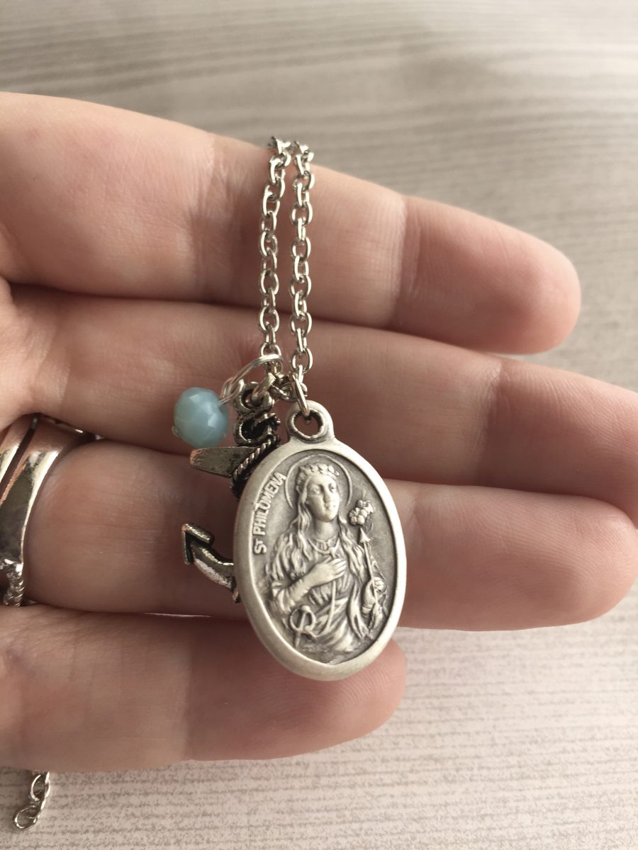 St. Philomena Necklace Anchor Confirmation Saint Necklace