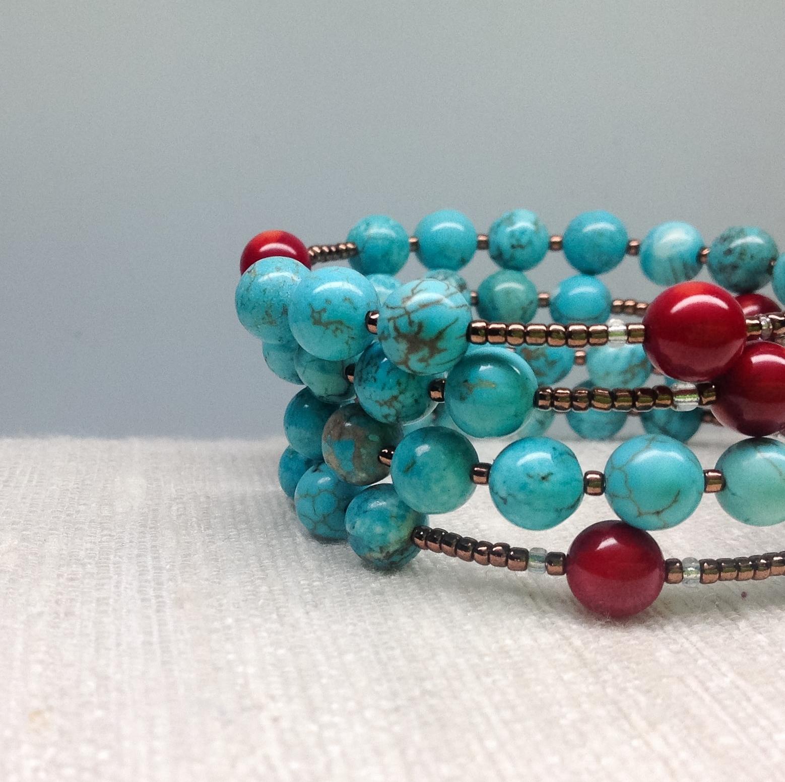 Holy Land Olive Wood & Turquoise Bead Bracelet | Choose Your Charm -  Clothed with Truth