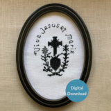 Vive Jesus et Marie — Cross Stitch Pattern — Digital Download