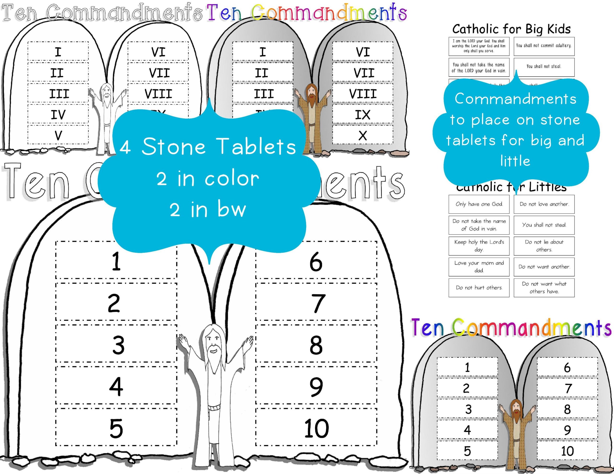 Ten Commandments For Kids Printable Ten Commandments For Kids Printable