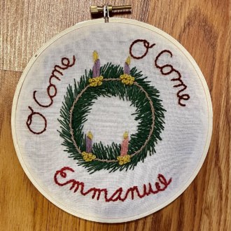 Custom Baby Announcement 6-inch Catholic Wall Art Embroidery Hoop