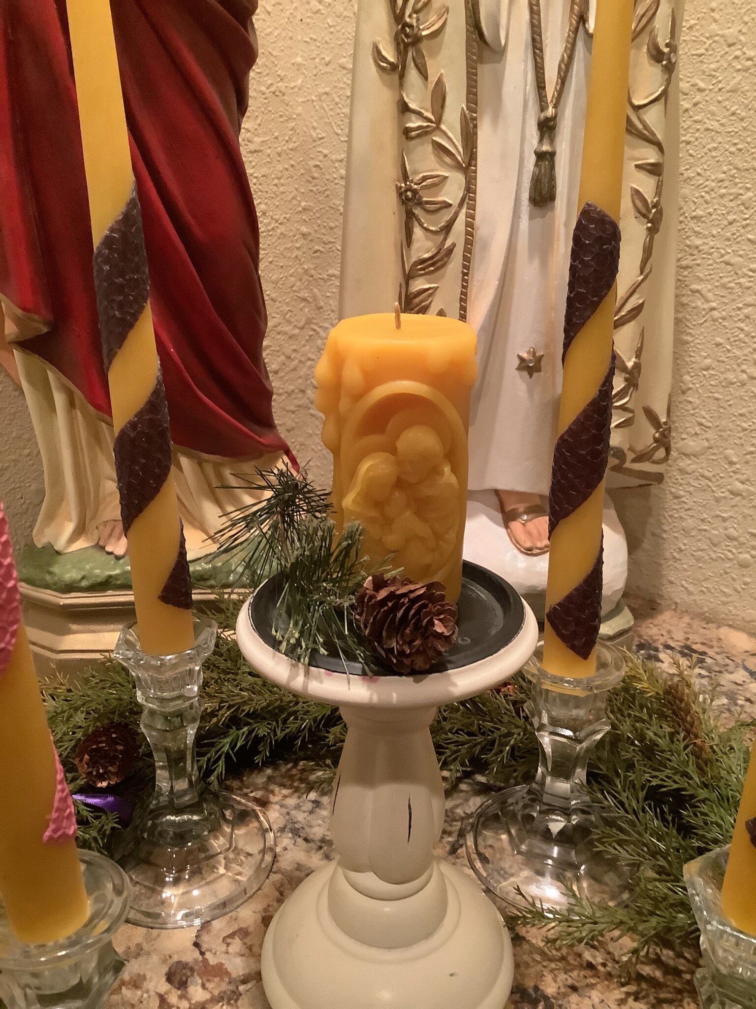 Beeswax Advent Candle with Holy Family Set Peter’s Square