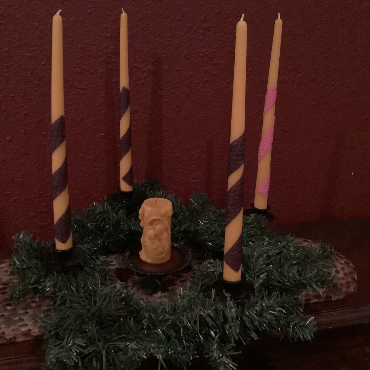 Beeswax Advent Candle with Holy Family Set Peter’s Square