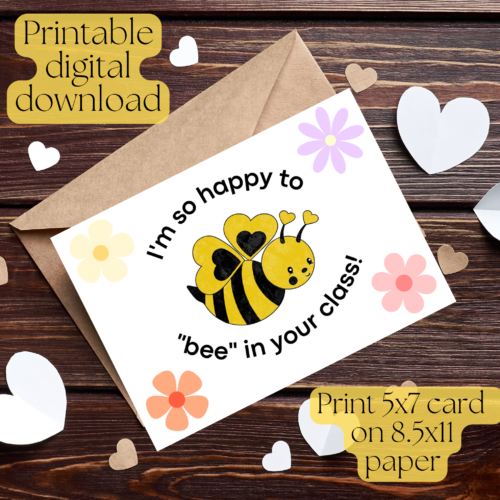 Printable Teacher Valentine’s Day Card-instant Download-7x5inch-blank ...