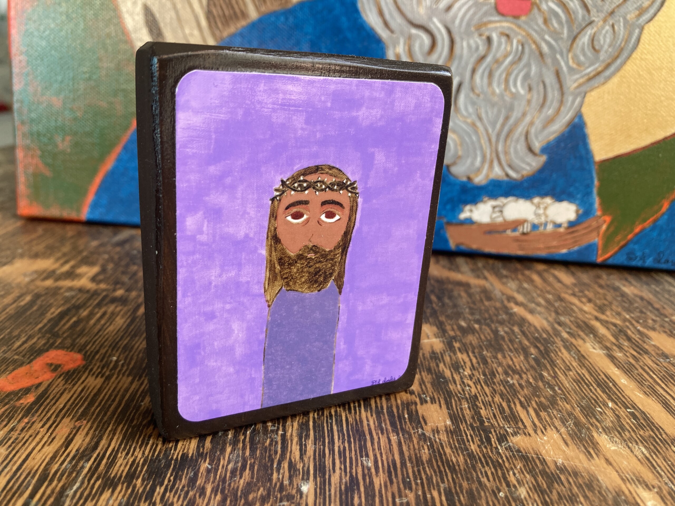 4 X 6 ish Saint Michael the Archangel Byzantine Folk Icon style on wood ...