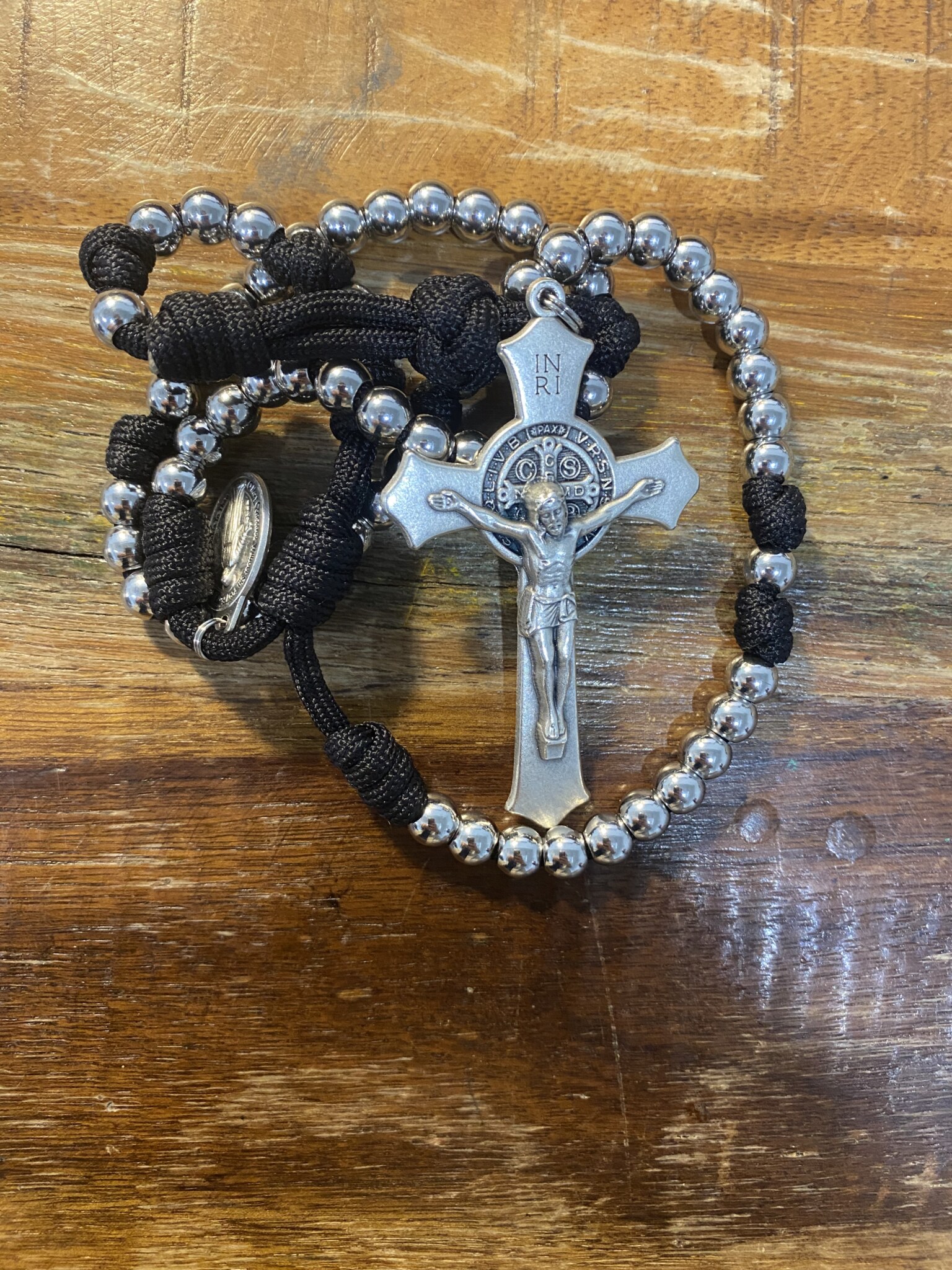 St. Benedict Stainless Steel Paracord Rosary | Peter’s Square