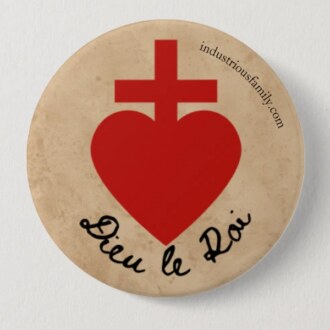 Sacre Coeur Badge Button Pin 3in