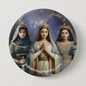 Judith, Esther & Blessed Virgin Mary Button Pin