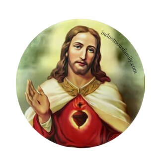Sacred Heart Button Pin 3in