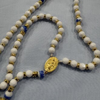 Blue, white and gold rosary