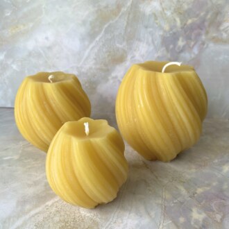 Beeswax Spiral Ball Candles
