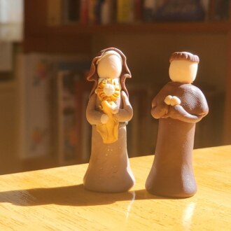 Mini St. Francis and St. Clare Figurines
