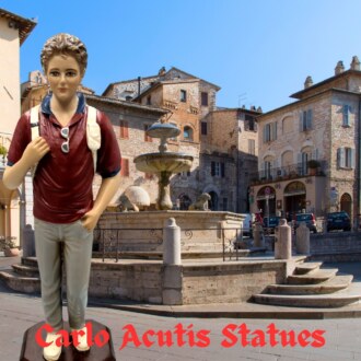 Saint Carlo Acutis,Apostle of the Eucharist Statue 10" New from Colombia #F007