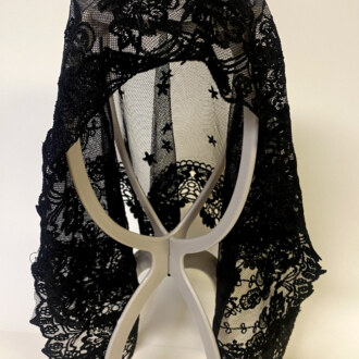 Women's Black Lace Church Veil, New #AB-286-R2
