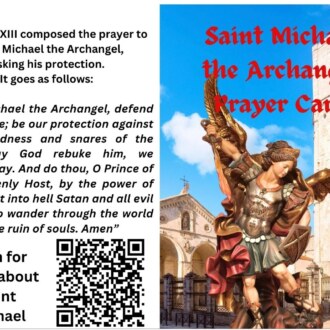 Saint Michael Prayer Card with History of the Prayer 20 Pack