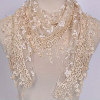 Women's Beige Lace Church Veil, New #AB-425-R2