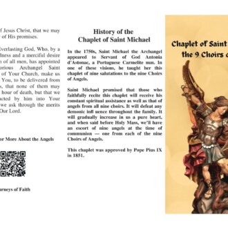Chaplet of Saint Michael & the Nine Choirs of Angels Trifold Prayer Cards 20 Pack