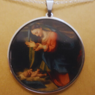 Mary and Manger Pendant