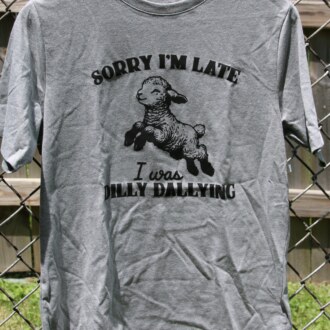 Sorry I'm late I was Dilly Dallying