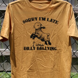 Sorry I'm late I was Dilly Dallying