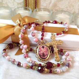 Traditional Precious Blood Chaplet - Rare Peruvian Gemstone