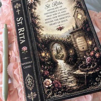 Handcrafted St. Rita Catholic Prayer Journal | Patron Saint of Impossible Causes | Christian Gift